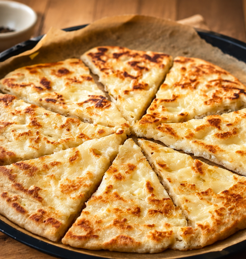 Herzhafte Haferflocken-Zwiebel-Pfanne mit Mozzarella
