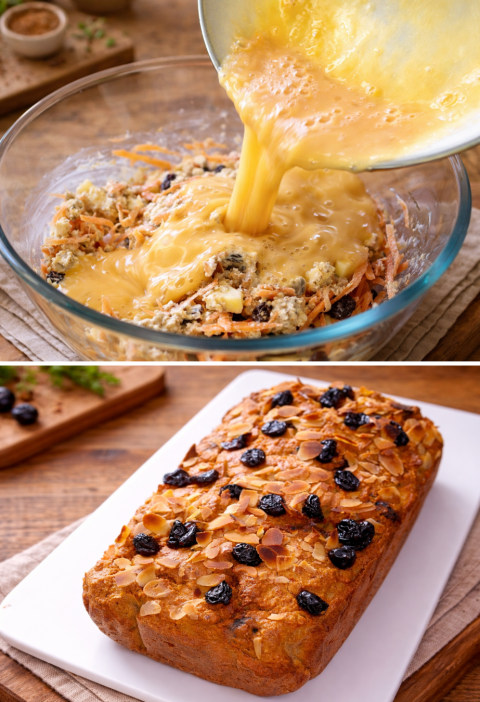 Gesunder Hafer-Apfel-Karotten-Kuchen ohne Mehl