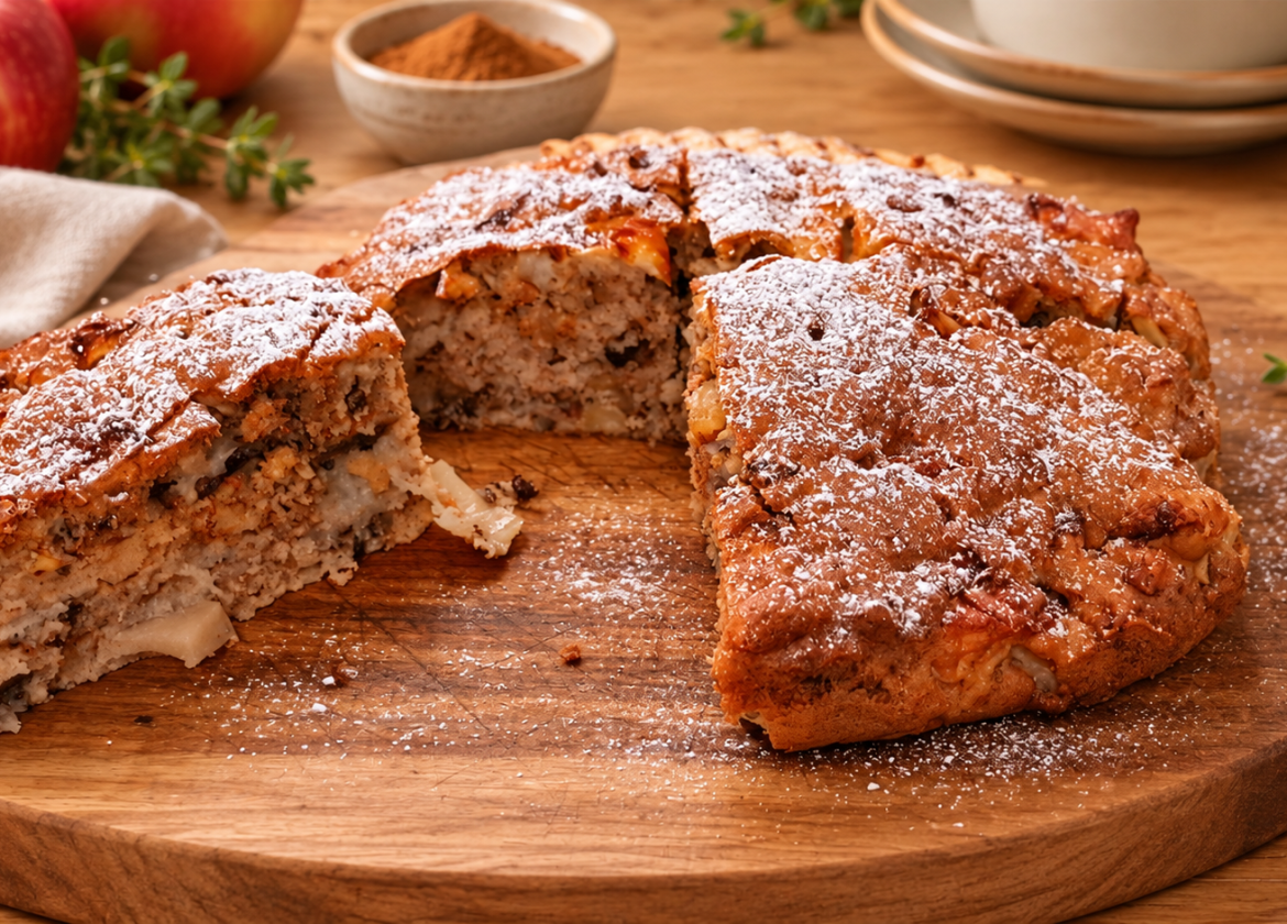 Apfel-Walnuss-Kuchen mit Zimt aus dem Airfryer