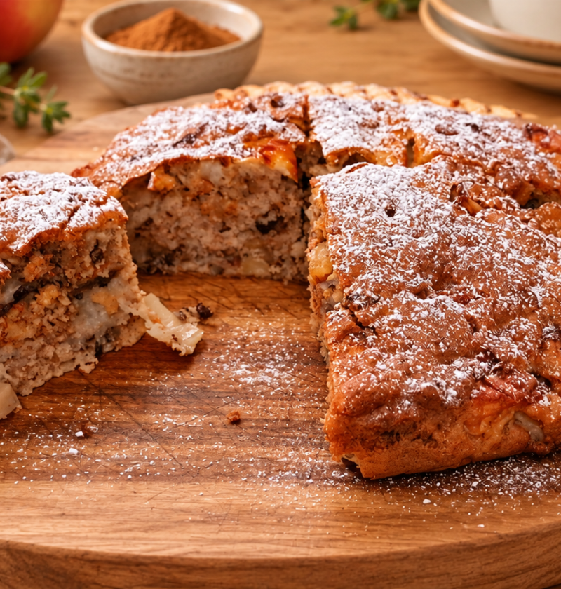 Apfel-Walnuss-Kuchen mit Zimt aus dem Airfryer